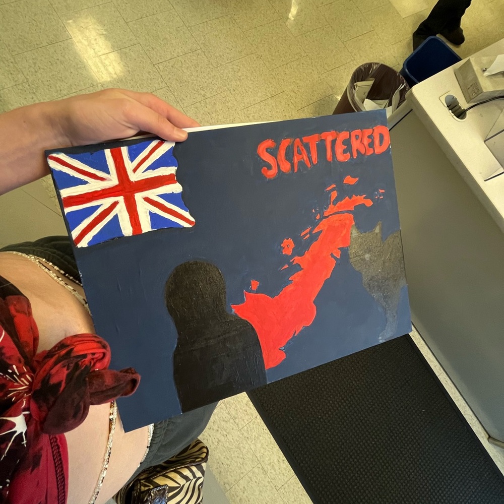 Scattered Art Canvas with Union Jack